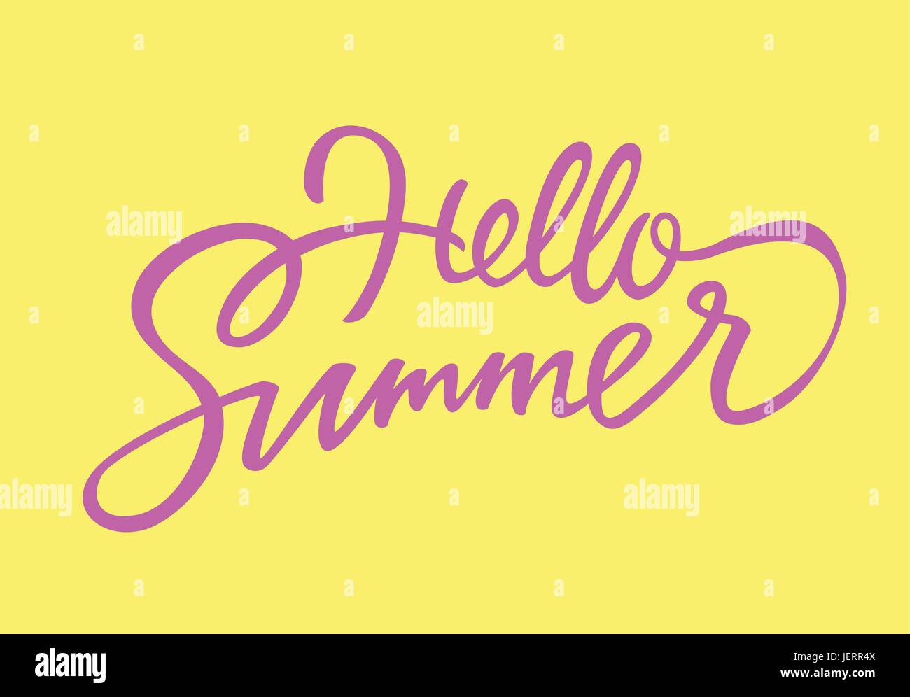 Hello Summer - vector hand drawn brush pen lettering design image ...