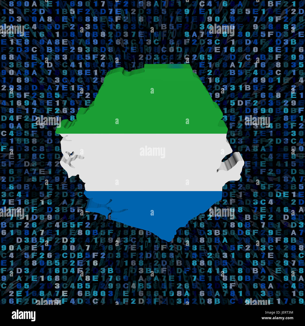 Sierra Leone map flag on hex code illustration Stock Photo - Alamy
