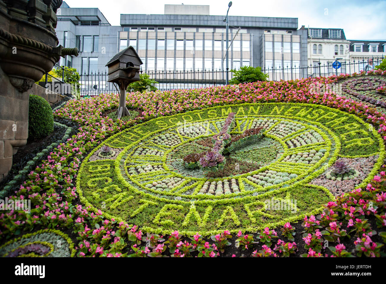 Flower clock in Princess Gardens Edinburgh Scotland Stock Photo Alamy