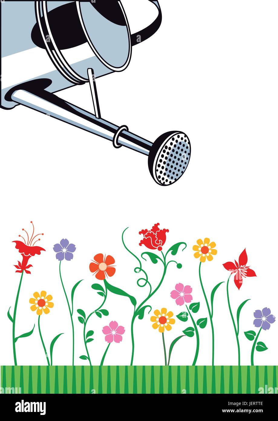 watering can with flowers Stock Vector Image & Art - Alamy