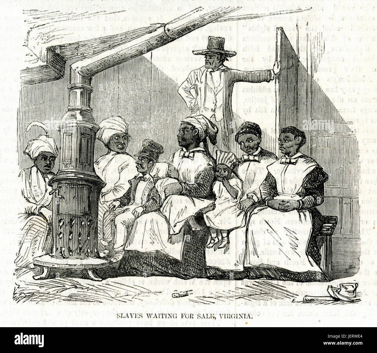 Slaves waiting for sale, Virginia Stock Photo