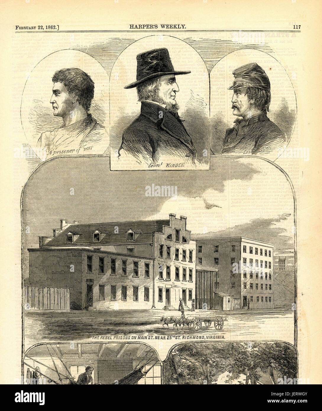 Prison and jailers at Richmond Stock Photo