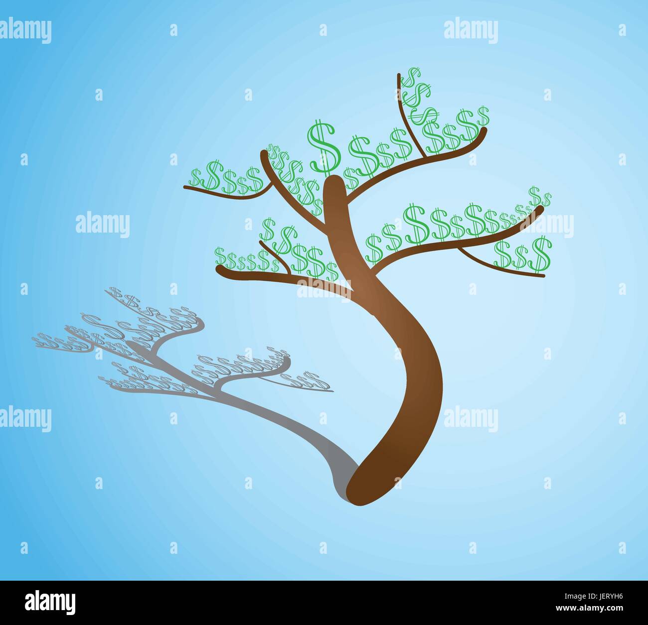 Money tree leaves dollars vector hi-res stock photography and images - Alamy