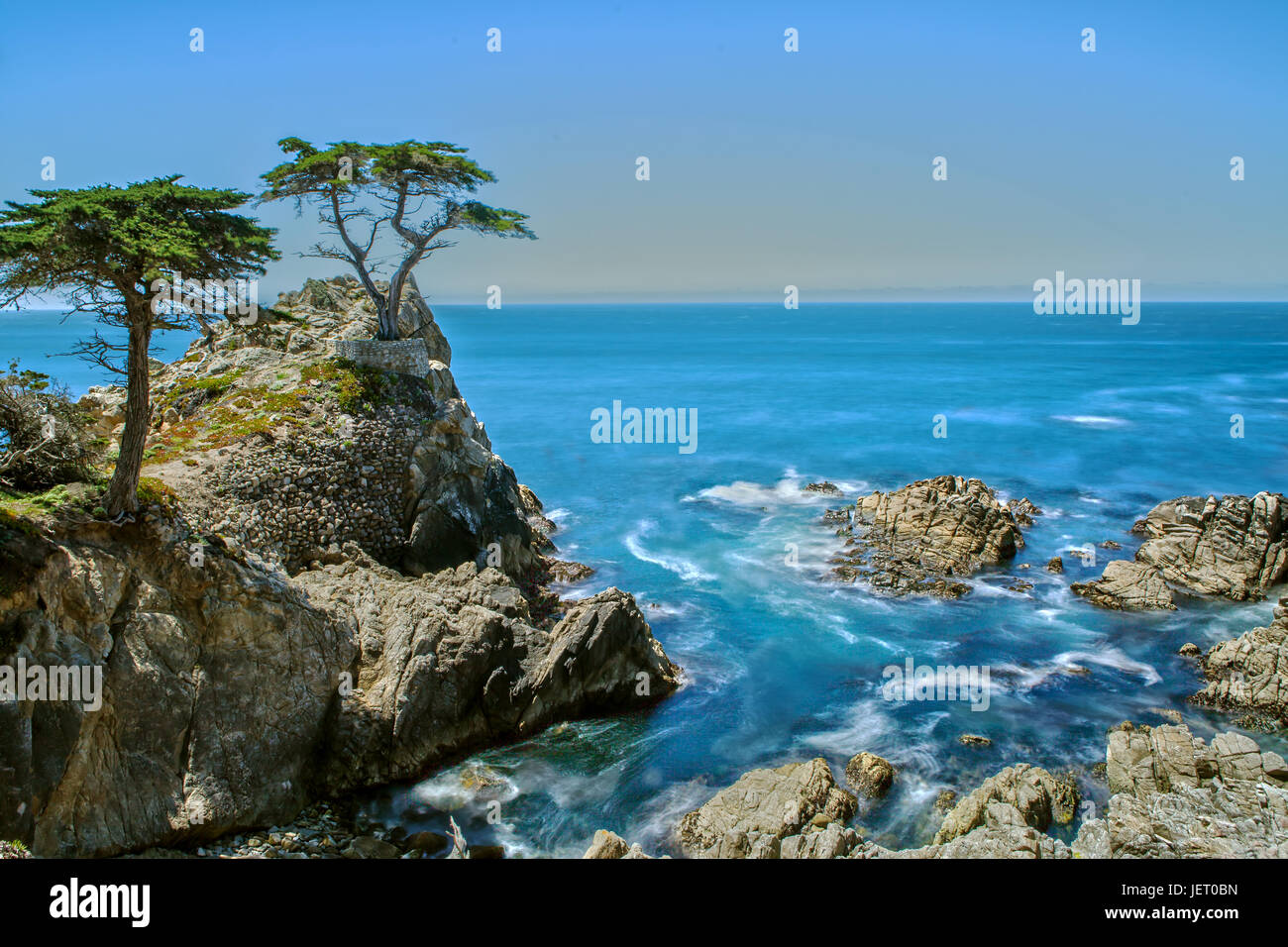 The Lone Cypress at Highway 1 in California Stock Photo