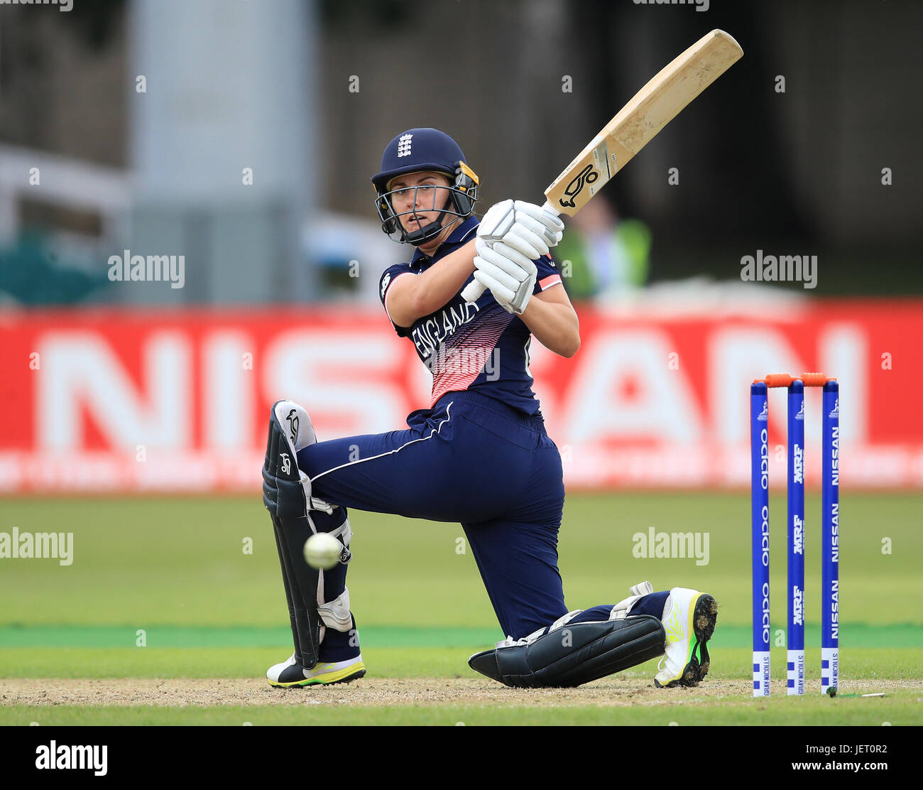 England's Natalie Sciver during the ICC Women's World Cup match at Grace Road, Leicester. Stock Photo