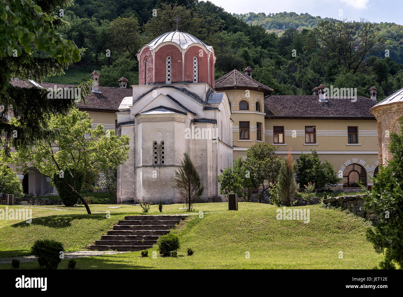 Studenica monastery, 12th-century Serbian orthodox monastery located near city of Kraljevo Stock Photo