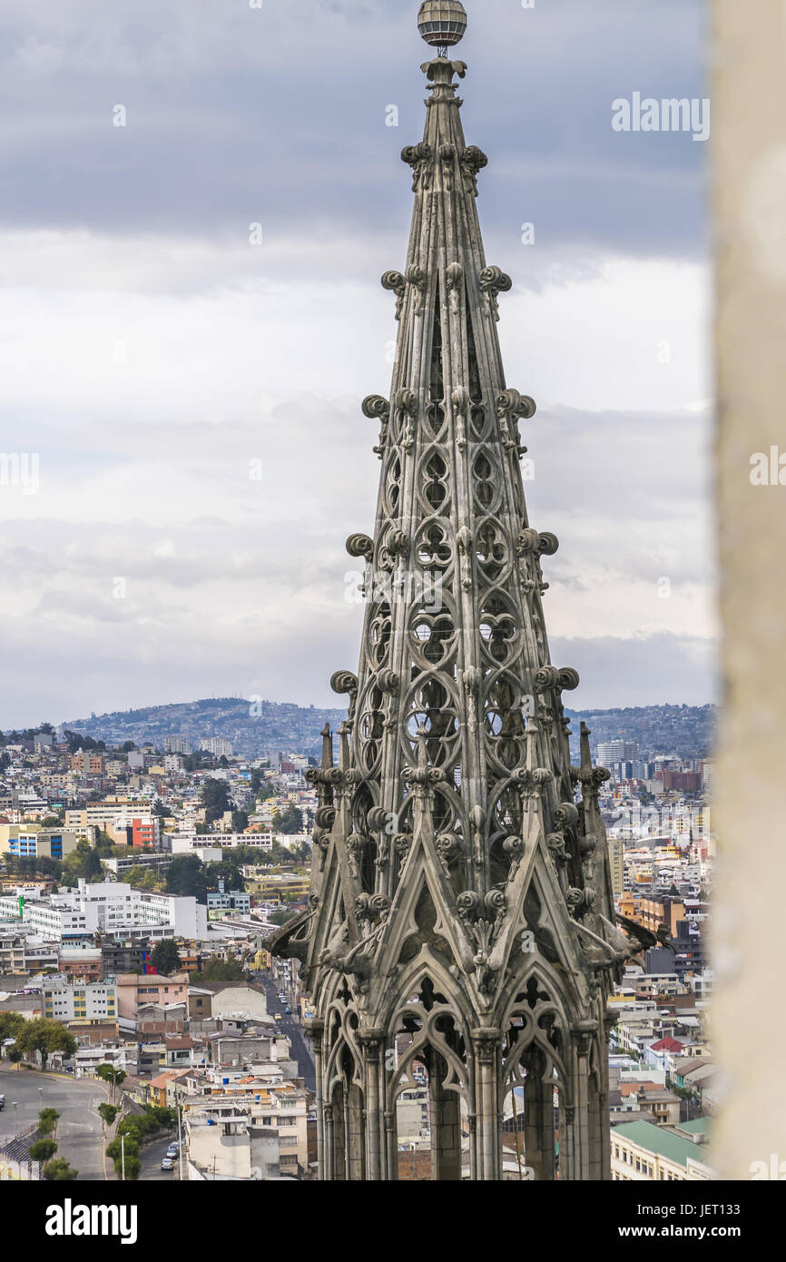 Quito Cityscape and San Juan Basilica Stock Photo Alamy