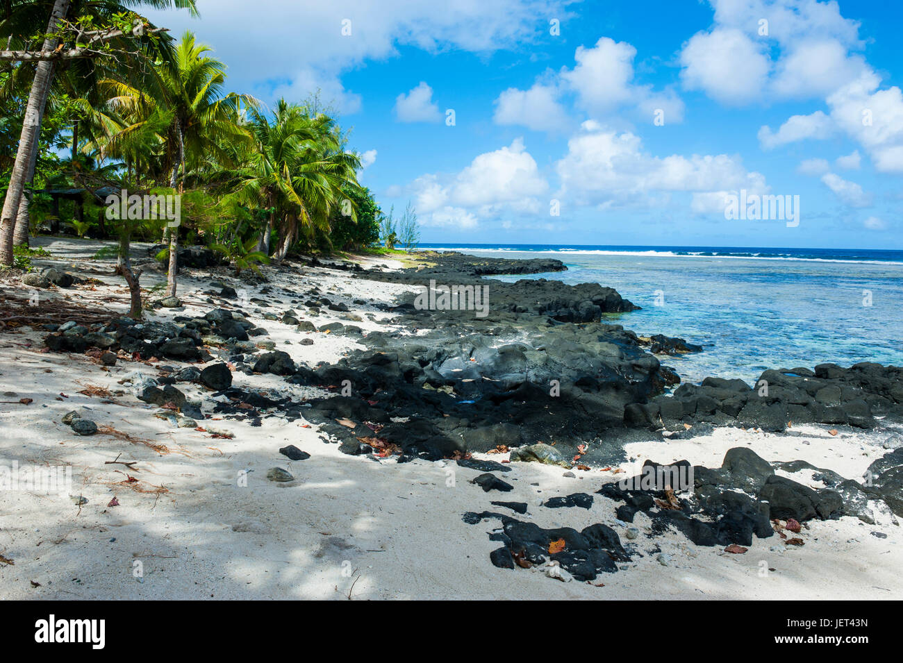 Rocky beach in Tau Island, Manuas, American Samoa, South Pacific Stock Photo