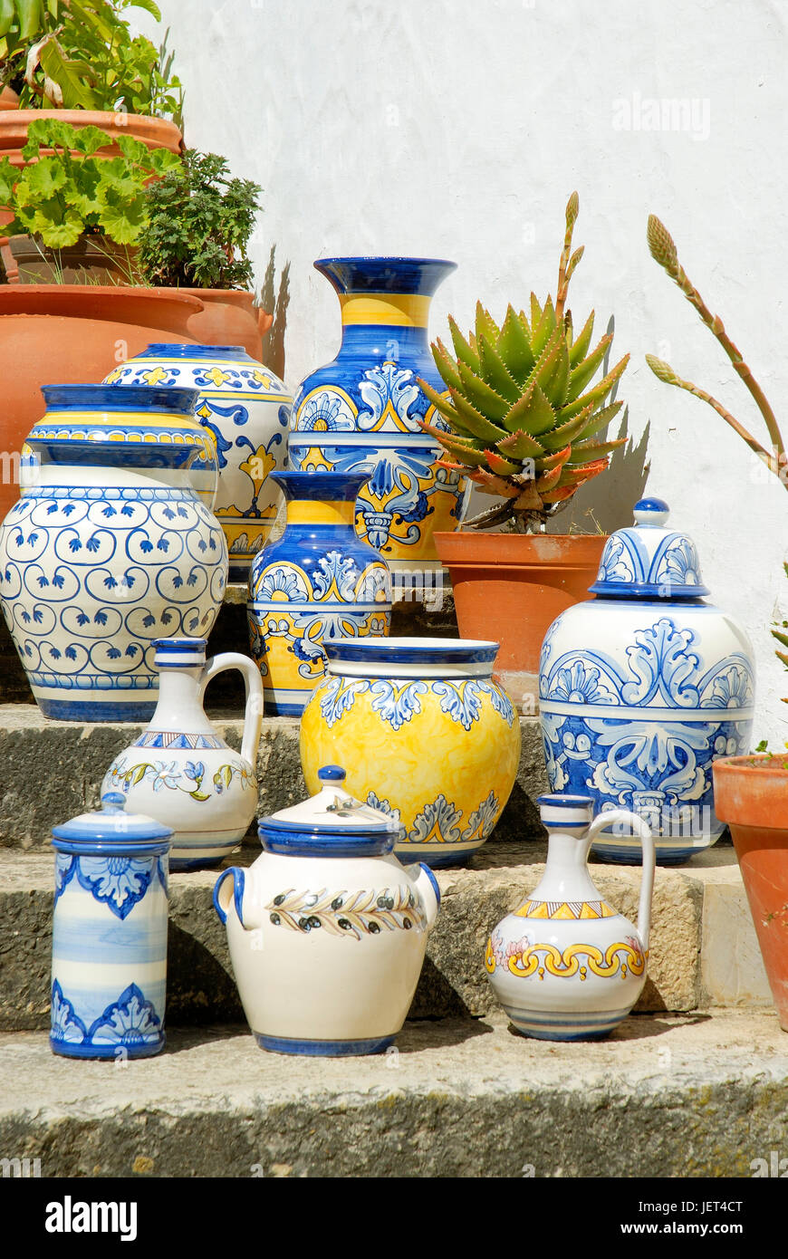 Handmade potteries by Fortuna, Artes e Ofícios. Palmela, Portugal Stock Photo