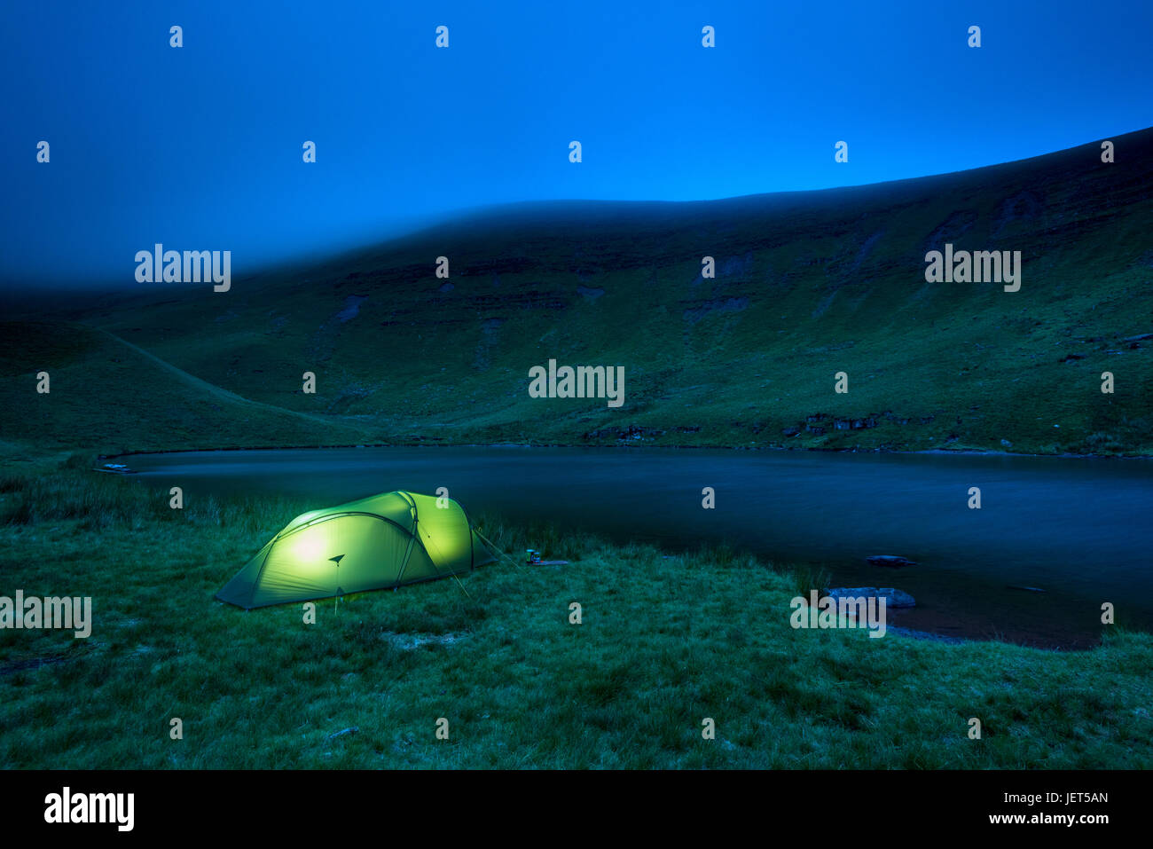 Wild Camping Below Pen Y Fan In The Brecon Beacons Stock Photo Alamy