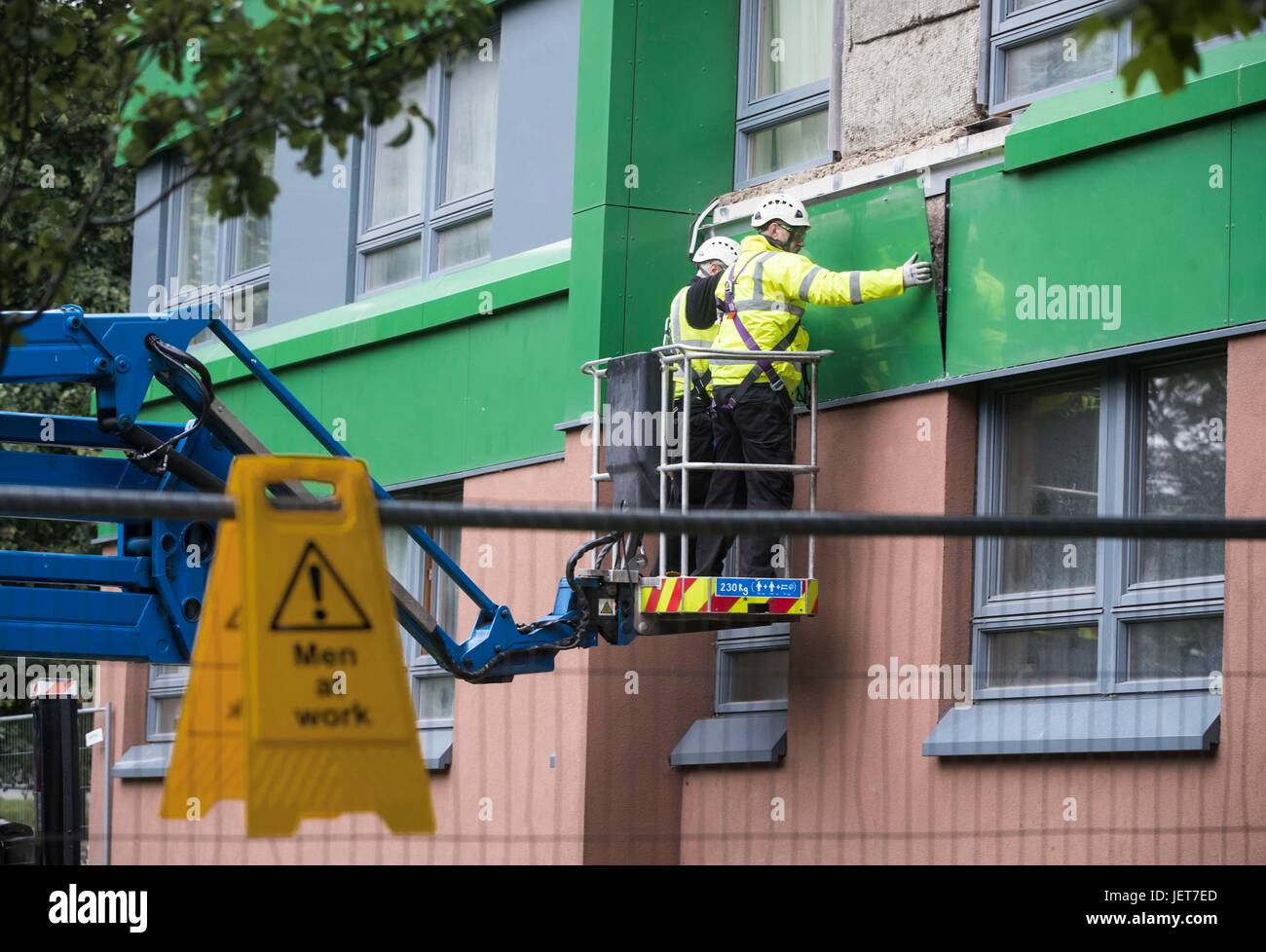 Cladding is removed from Hanover tower block in Sheffield, Yorkshire ...