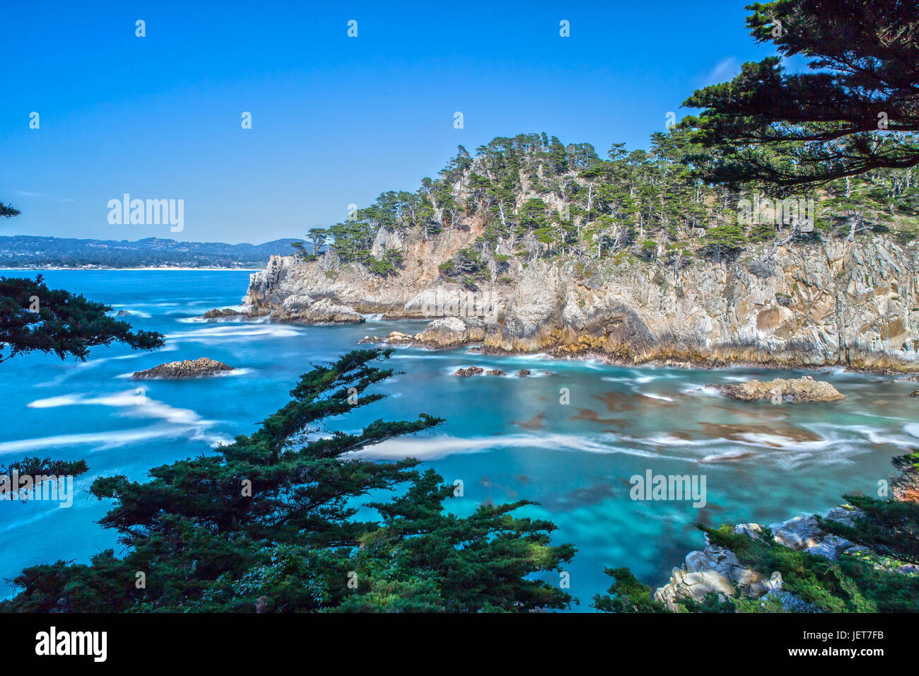 Point Lobos State Reserve at Highway 1 in California Stock Photo