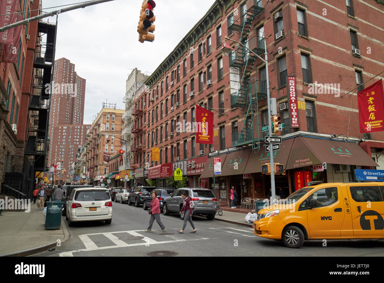 junction of bayard street and mulberry street chinatown New York City USA Stock Photo Alamy