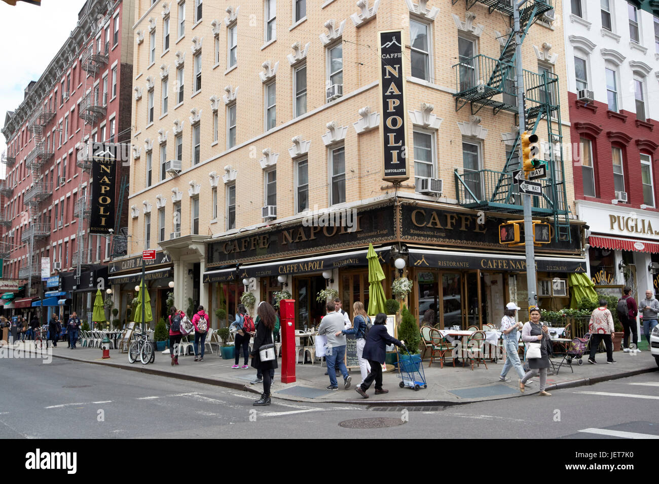caffe napoli on the corner of mulberry street and hester st  little italy New York City USA Stock Photo