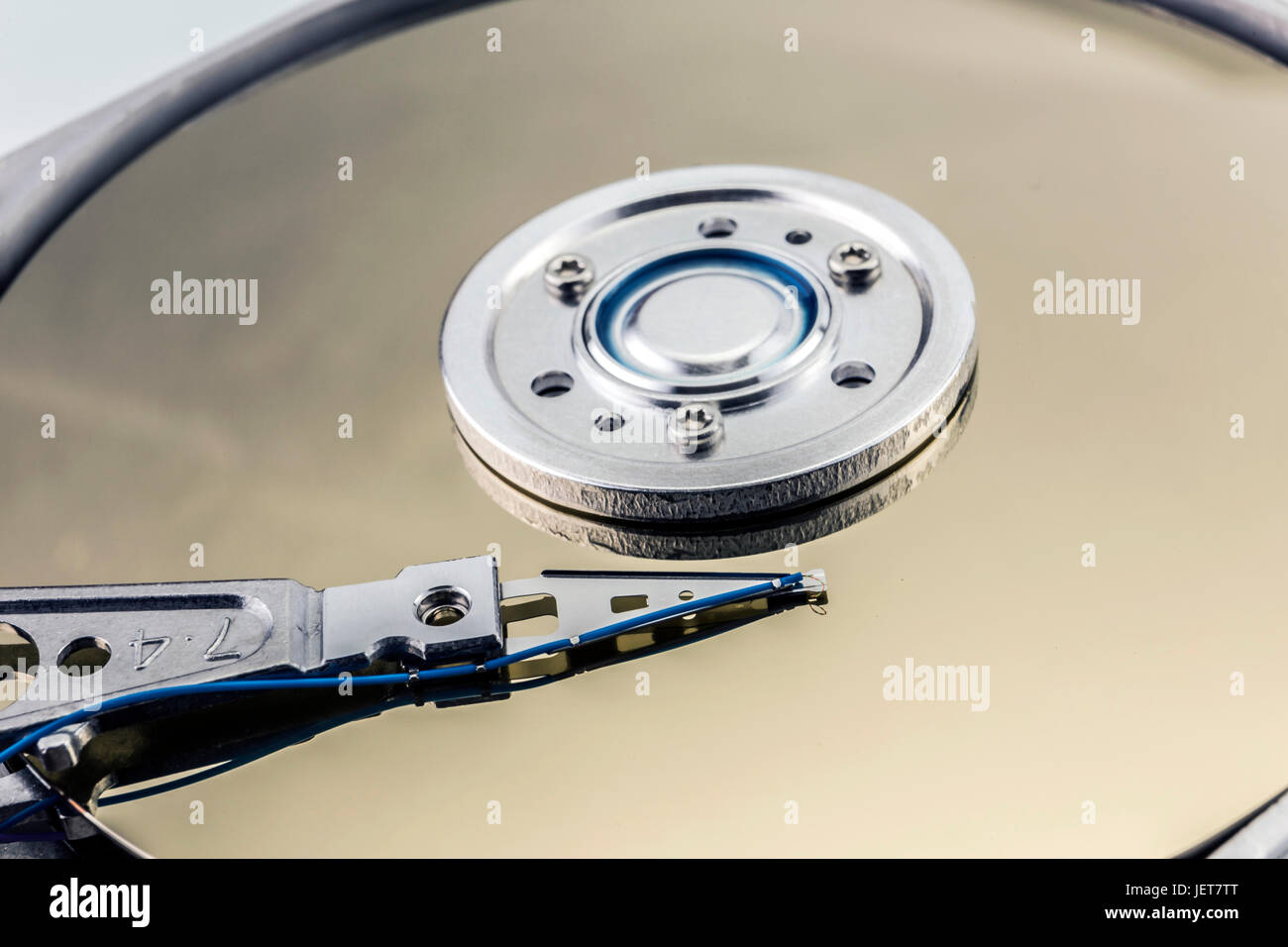 A hard disk drive is a data storage device used for storing and retrieving digital information using rapidly rotating disks (platters) coated with mag Stock Photo