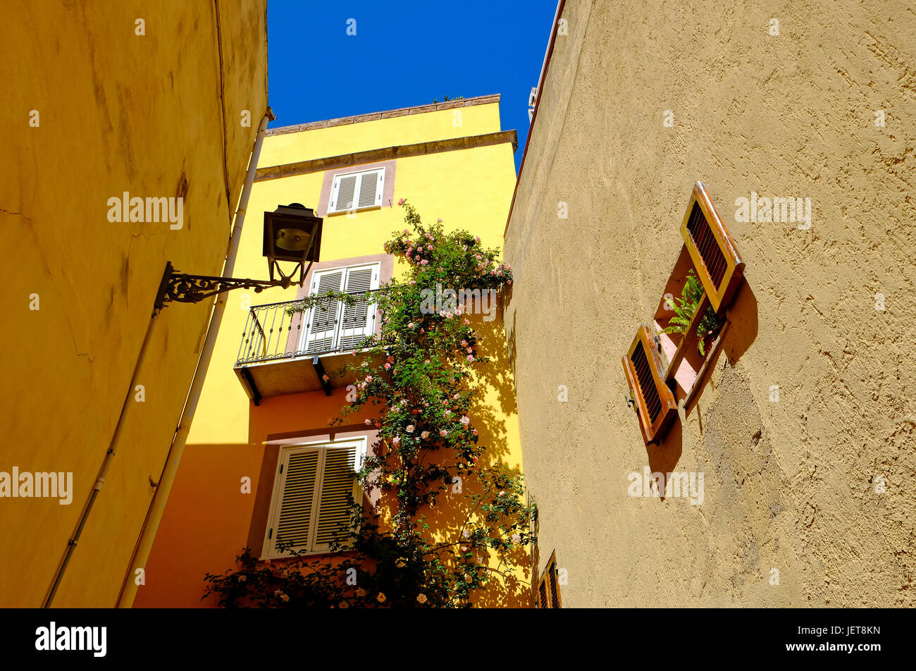 colourful buildings, bosa, sardinia, italy Stock Photo