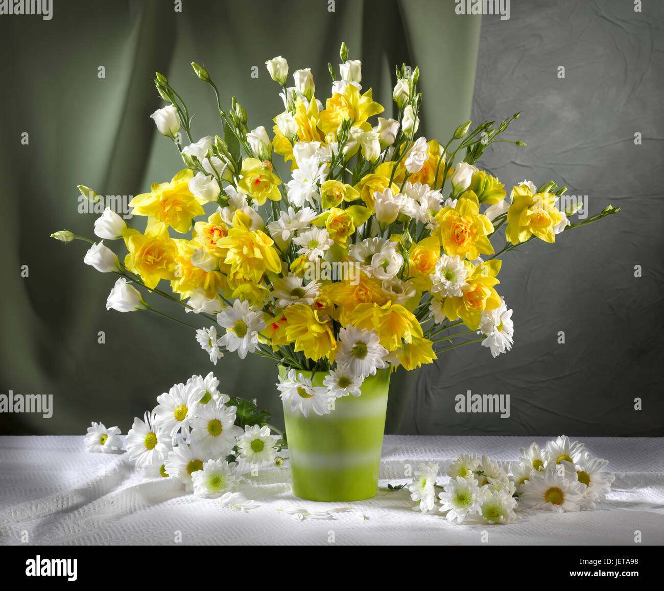Bouquet of flowers with daffodils. Stock Photo