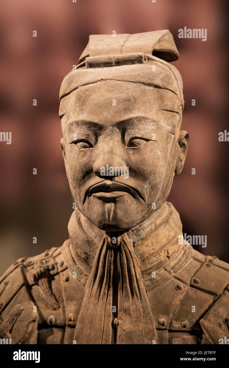 The Terracotta Army exhibit on display at the Shaanxi History Museum. Xian. China Stock Photo