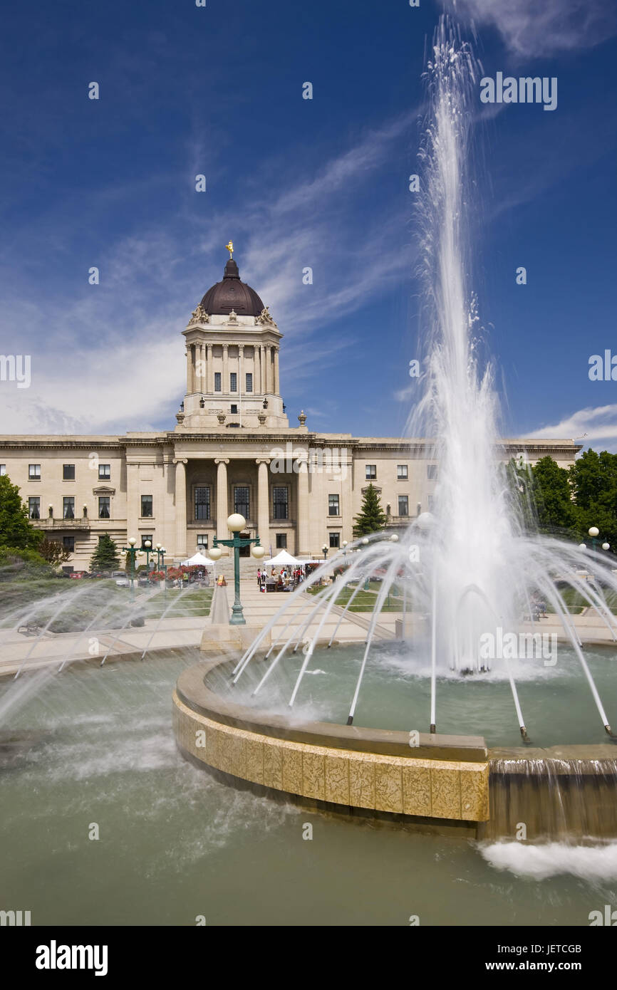 Canada, Manitoba, Winnipeg, Manitoba plaza, Legislative Building, wells, Stock Photo