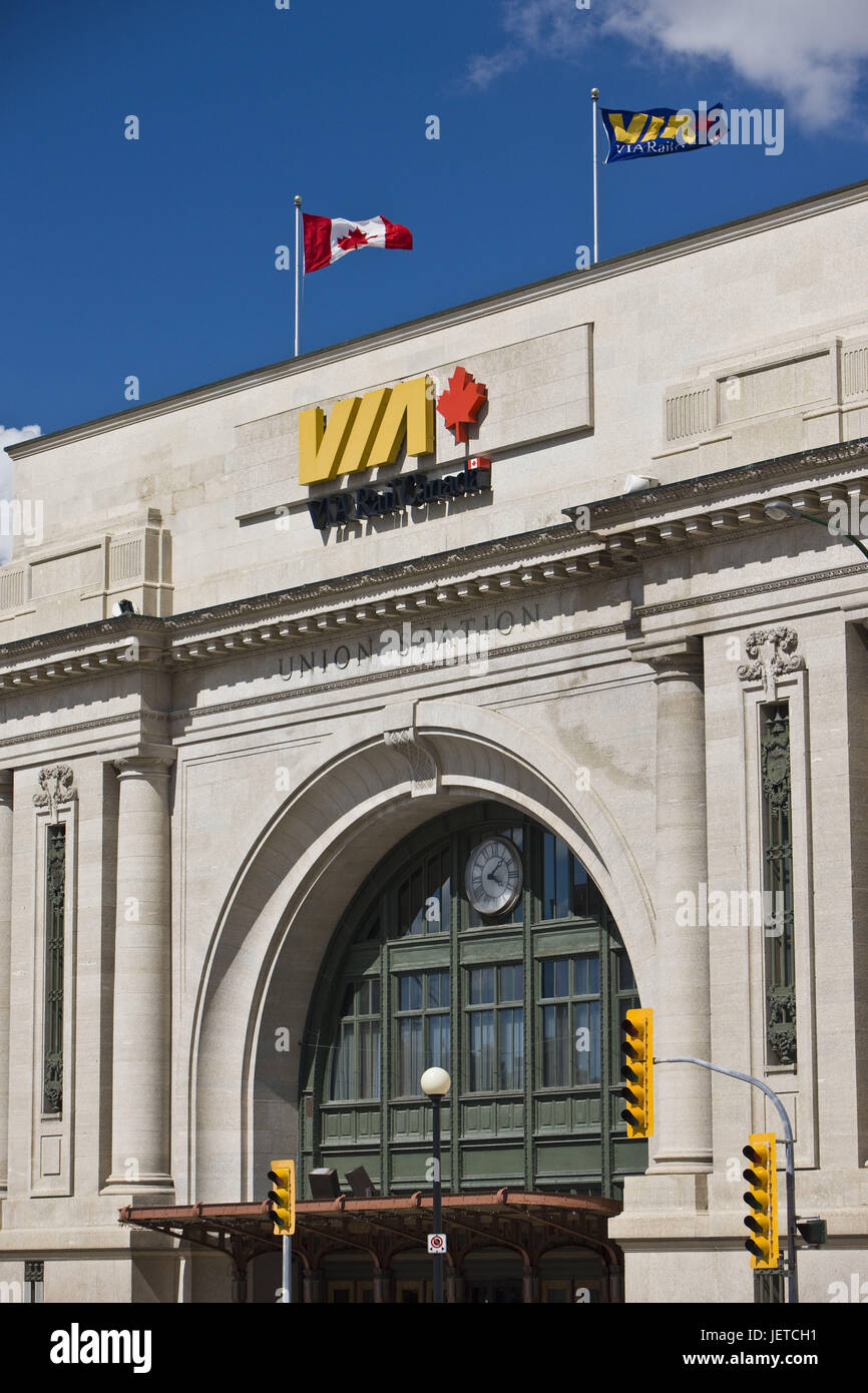 Canada, Manitoba, Winnipeg, union station, in 1911, facade, detail