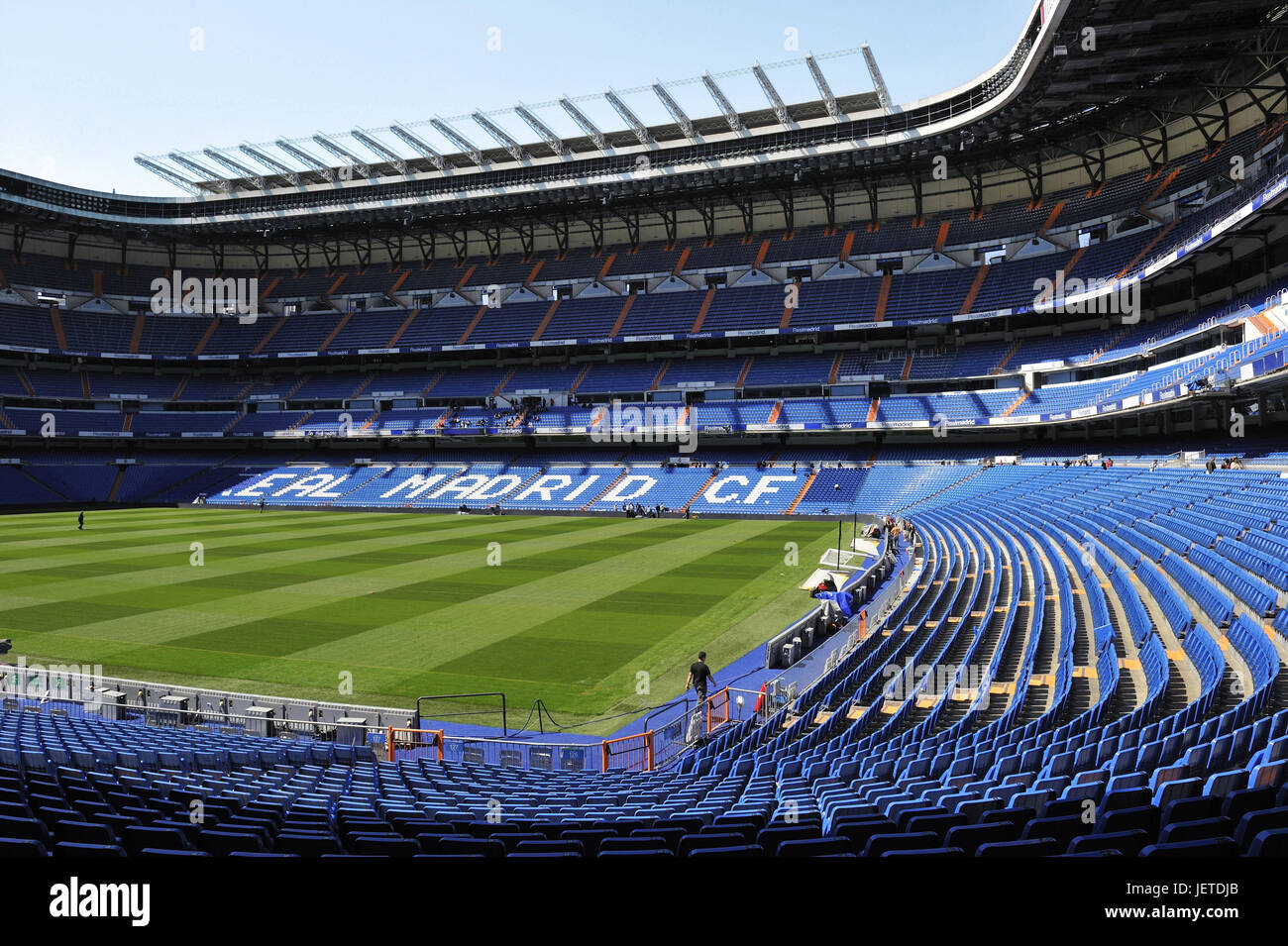 Spain, Madrid, Santiago Bernabeu stadium, empty stands, Stock Photo