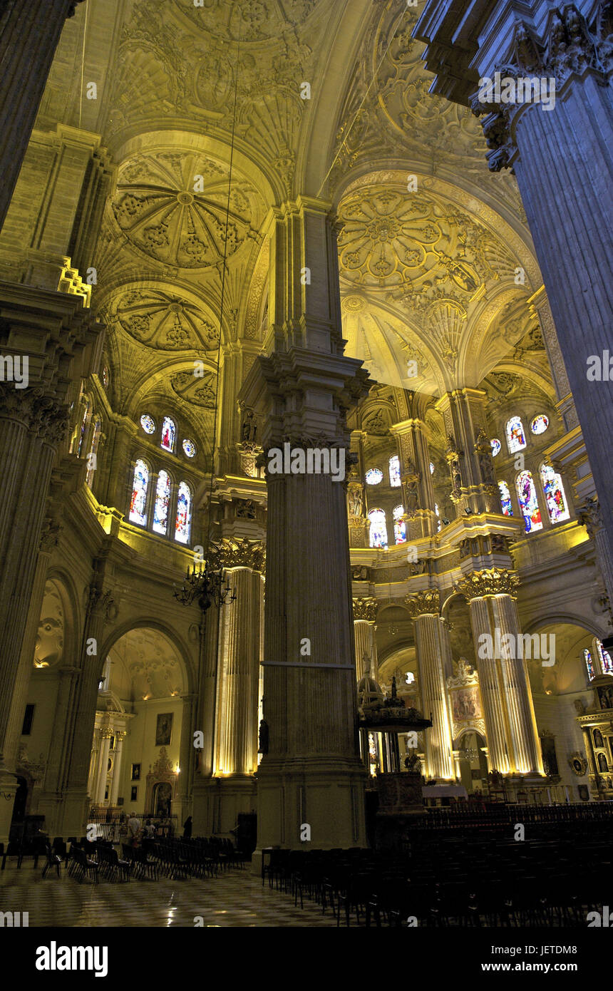 Spain, Malaga, interior view of the cathedral, Stock Photo