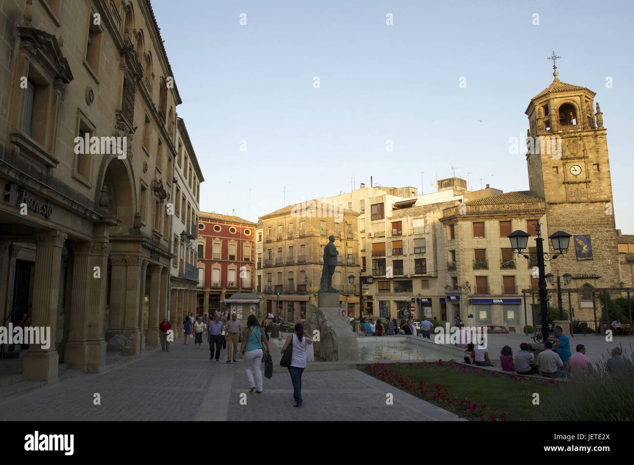 Spain, Andalusia, Ubeda, Andalusian square, church, Santissima Trinidad, tourist, Stock Photo