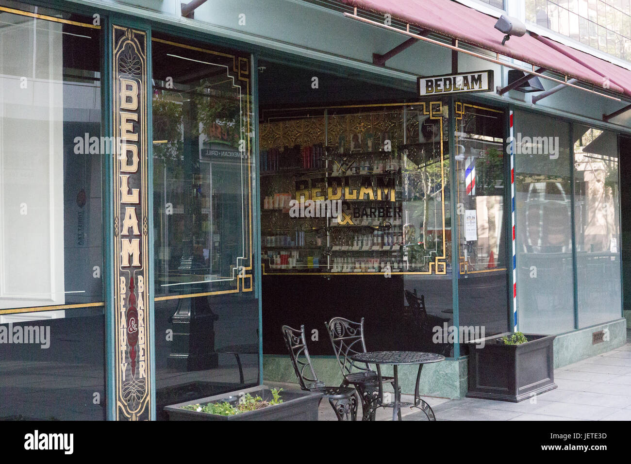 Bedlam barber San Jose Stock Photo