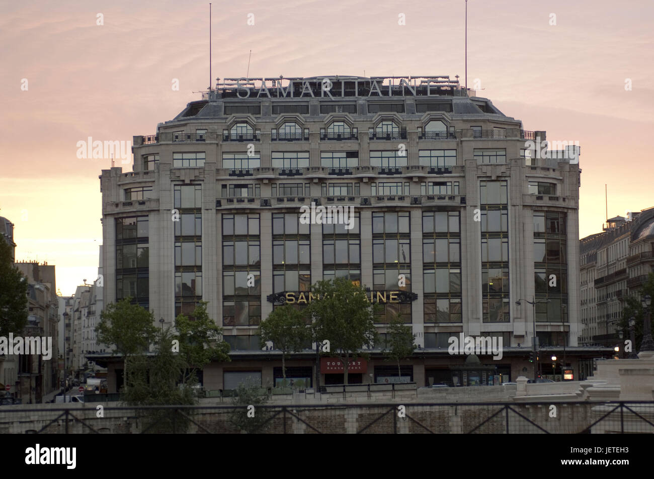 France, Paris, Rue de Rivoli, shopping centre, Samaritaine, afterglow, Stock Photo