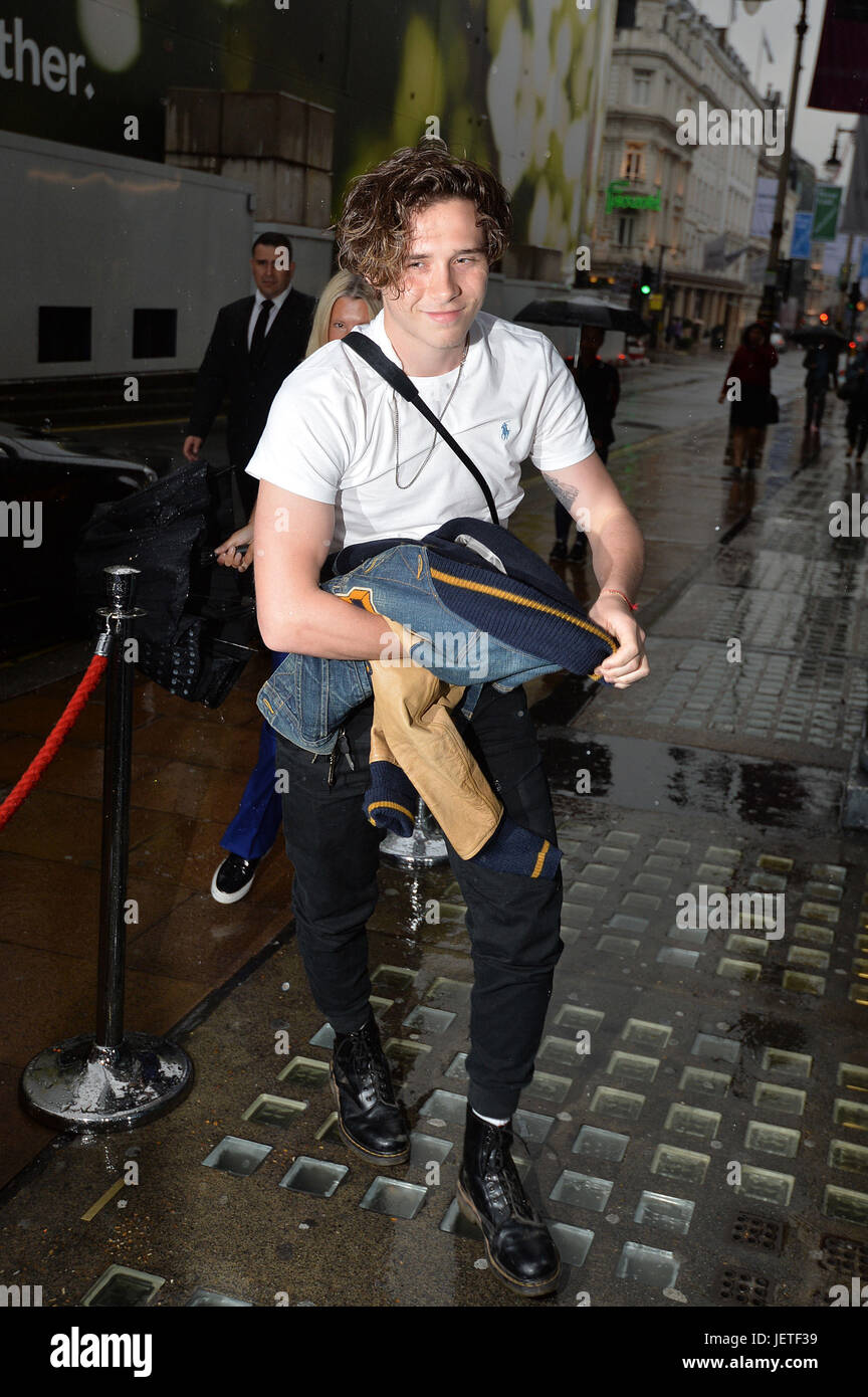 Brooklyn Beckham's arrives to attend the private view of his ...