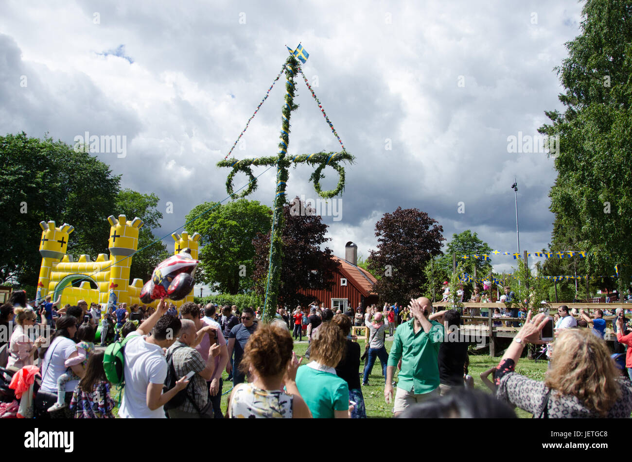 Midsummer day celebration in sweden hires stock photography and images