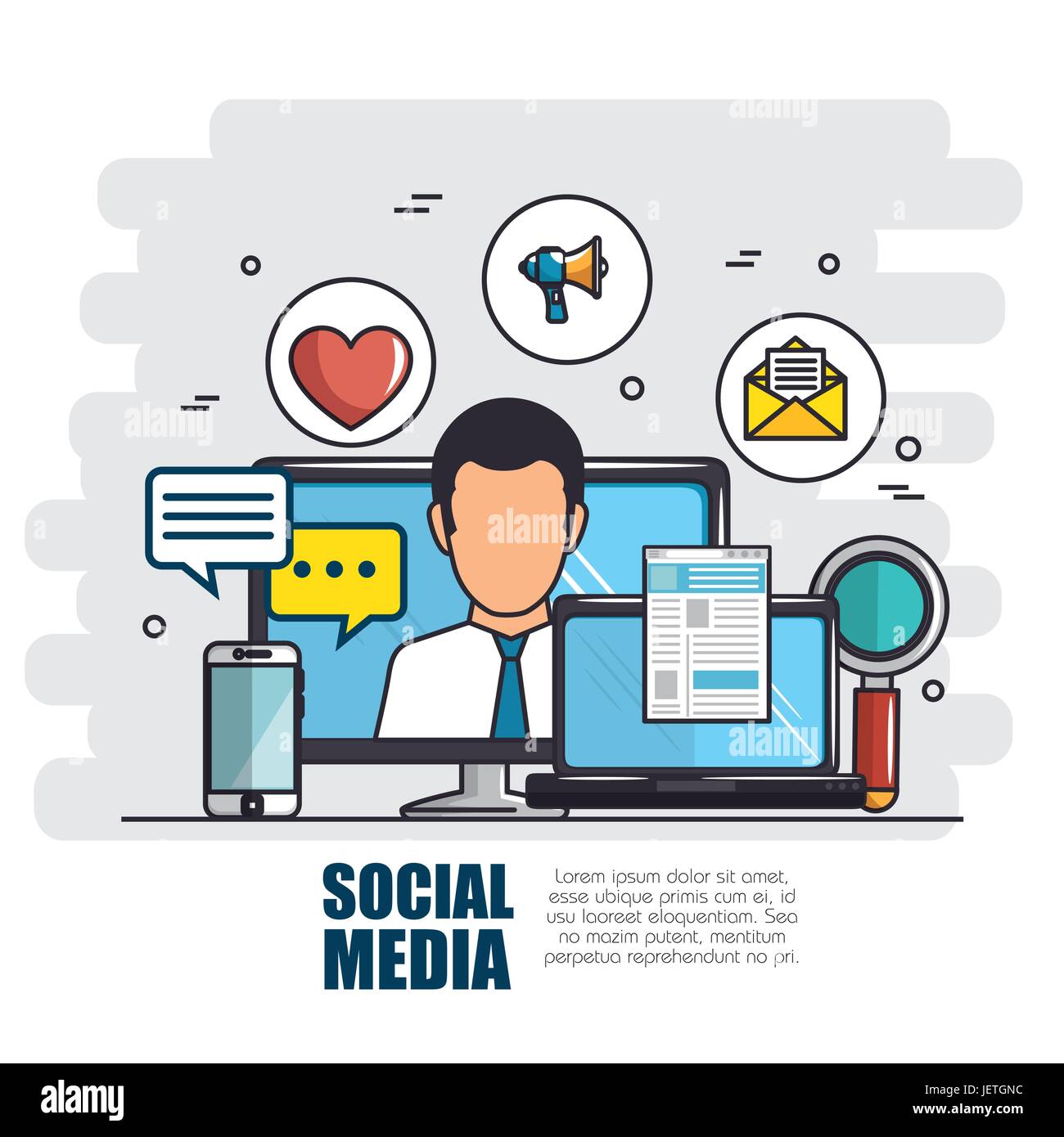 social media network concept Stock Vector Image & Art - Alamy
