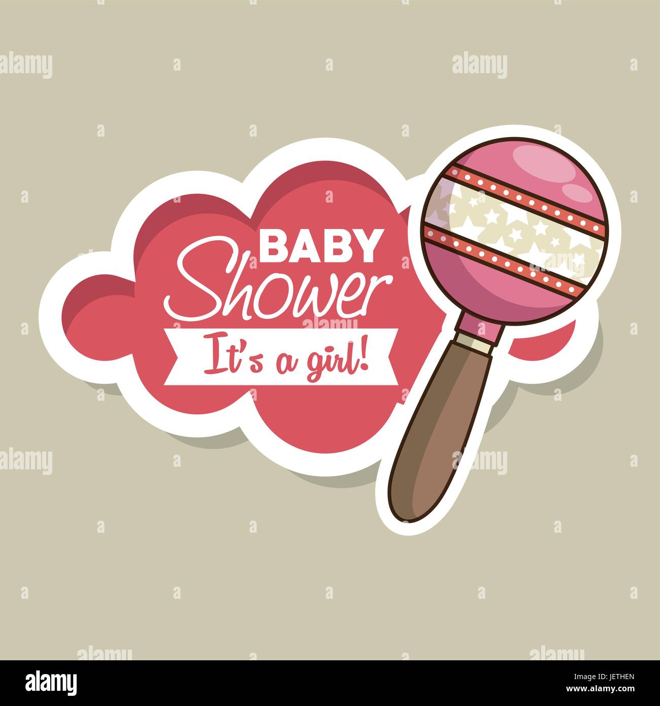 baby shower girl invitation card Stock Vector Image & Art - Alamy