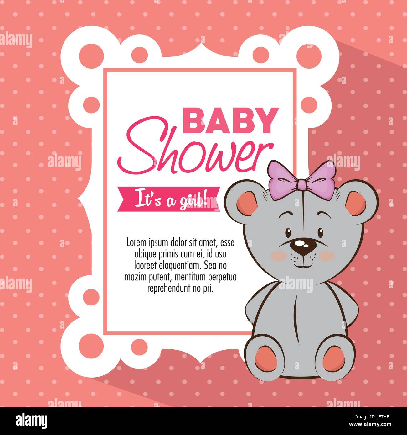 baby shower girl invitation card Stock Vector Image & Art - Alamy