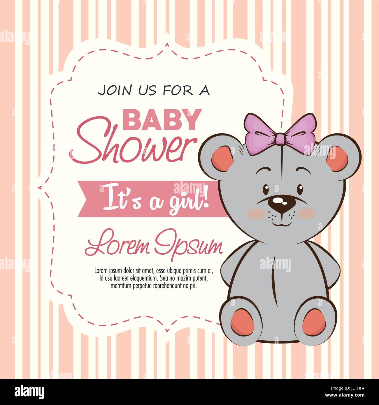 baby shower girl invitation card Stock Vector Image & Art - Alamy