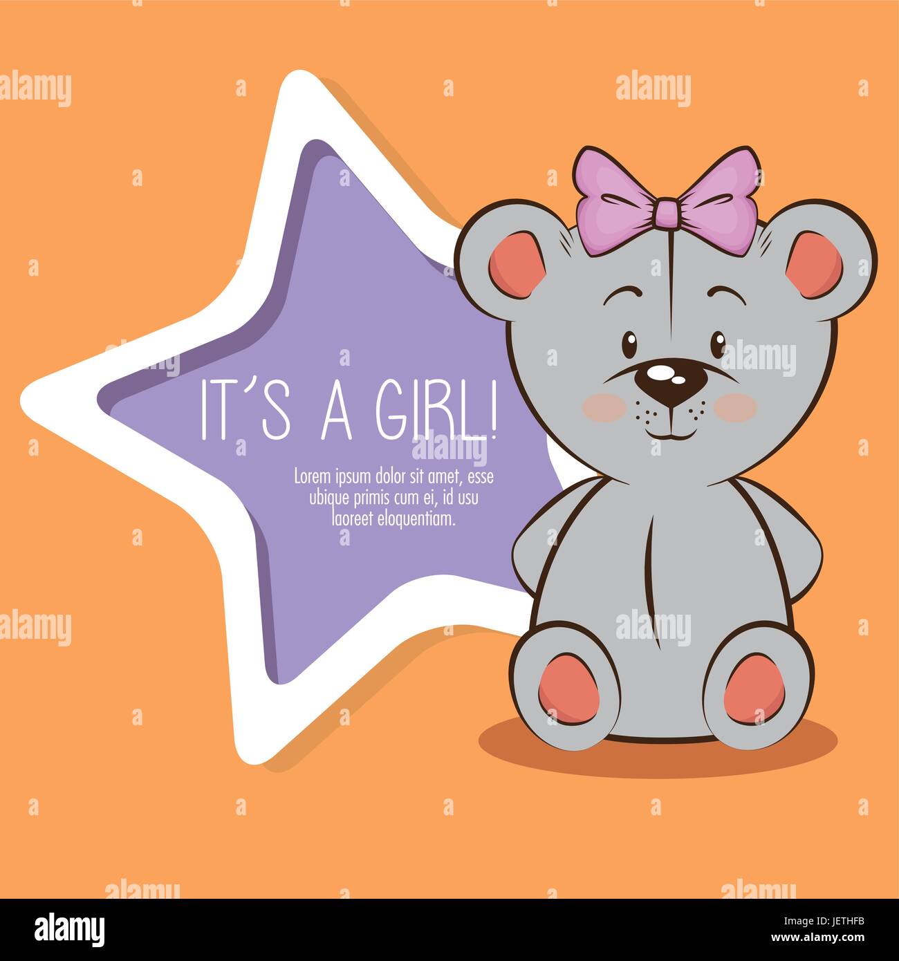baby shower girl invitation card Stock Vector Image & Art - Alamy