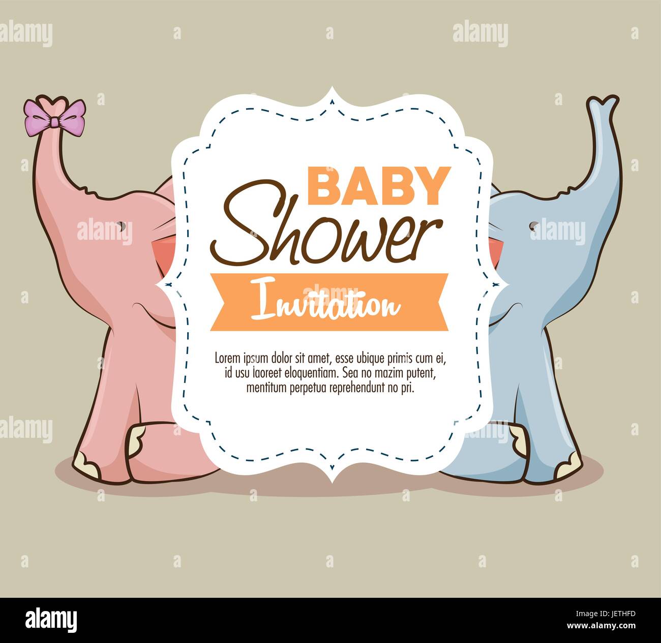 baby shower girl invitation card Stock Vector Image & Art - Alamy