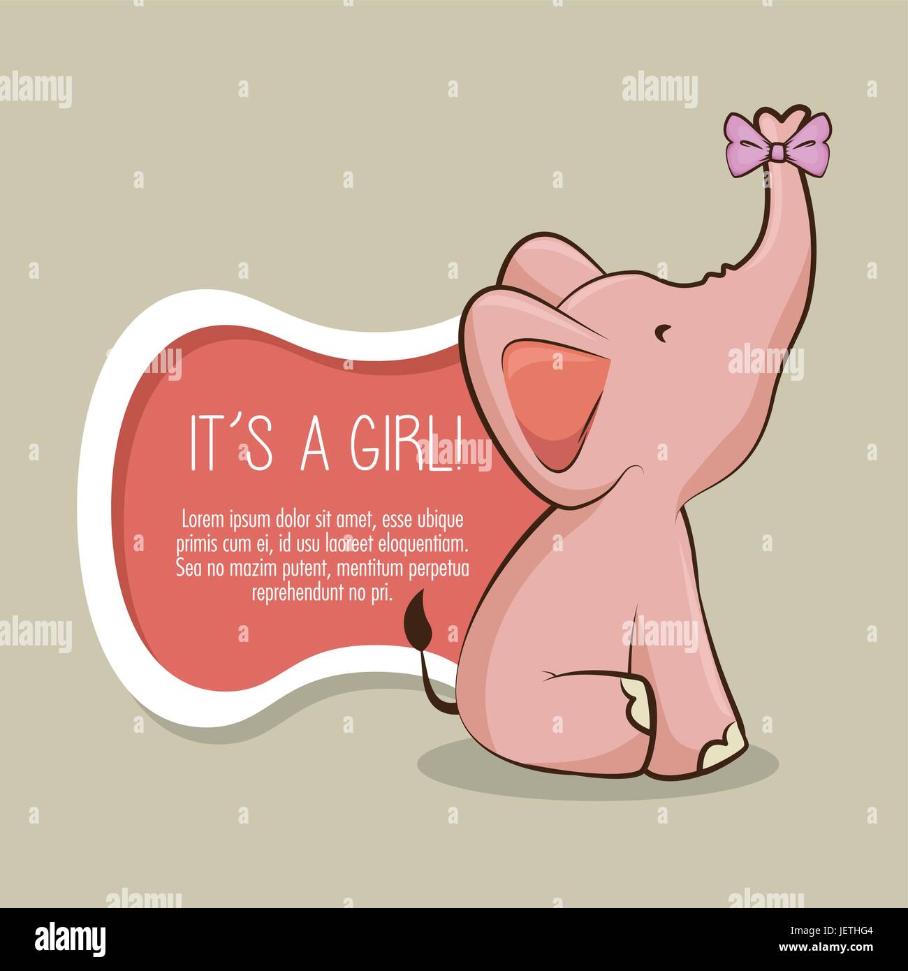 baby shower girl invitation card Stock Vector Image & Art - Alamy