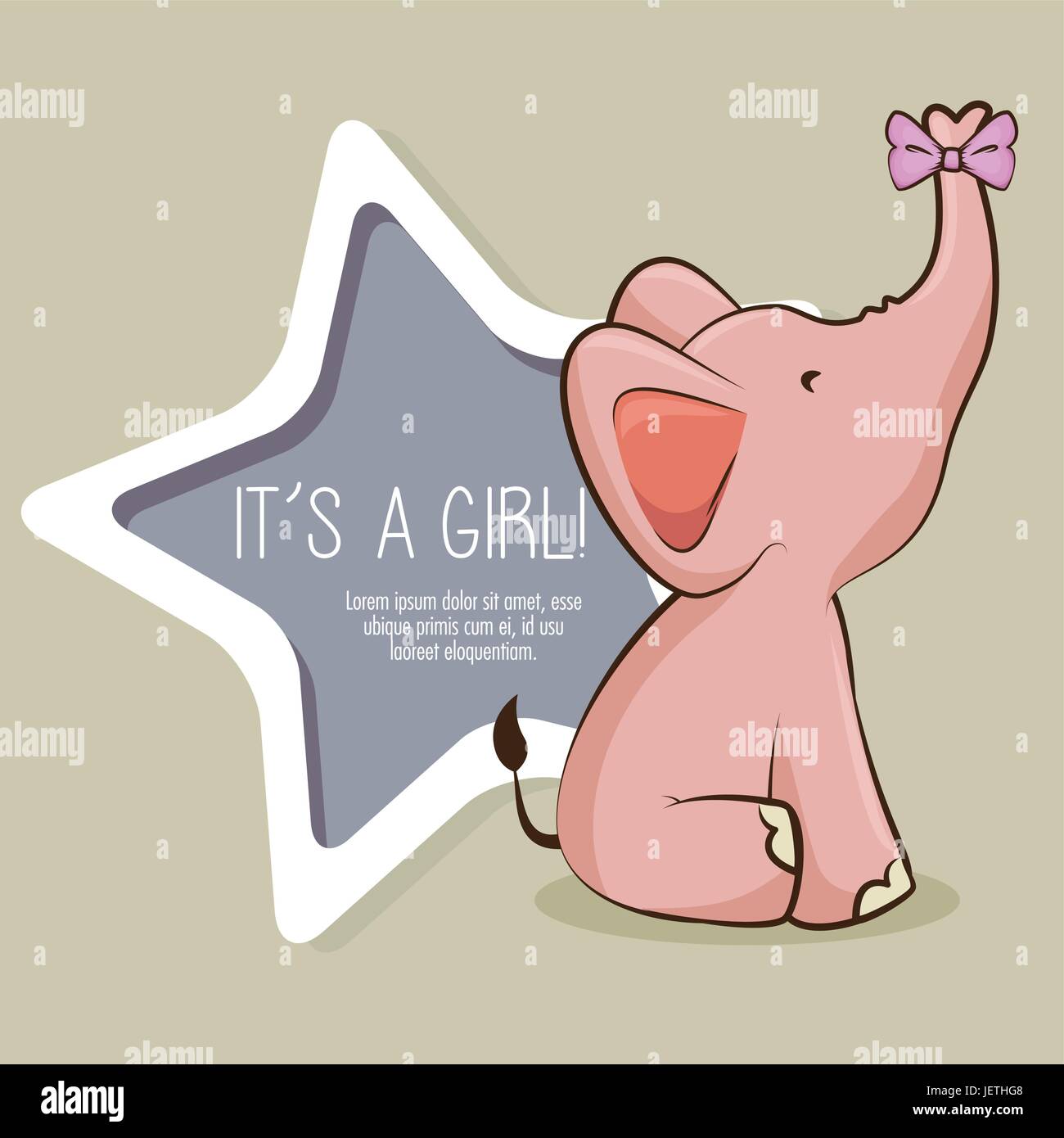 baby shower girl invitation card Stock Vector Image & Art - Alamy