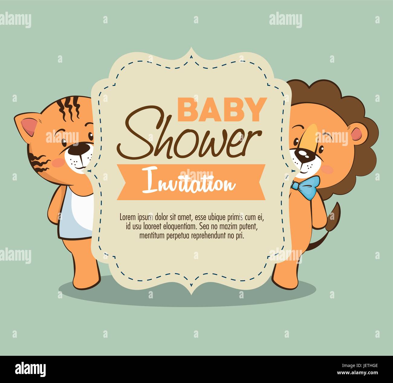 baby shower girl invitation card Stock Vector Image & Art - Alamy