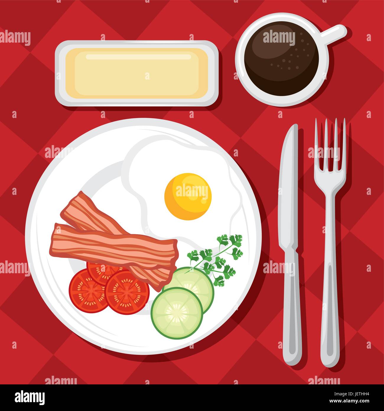 breakfast concept with food and drinks Stock Vector Image & Art - Alamy