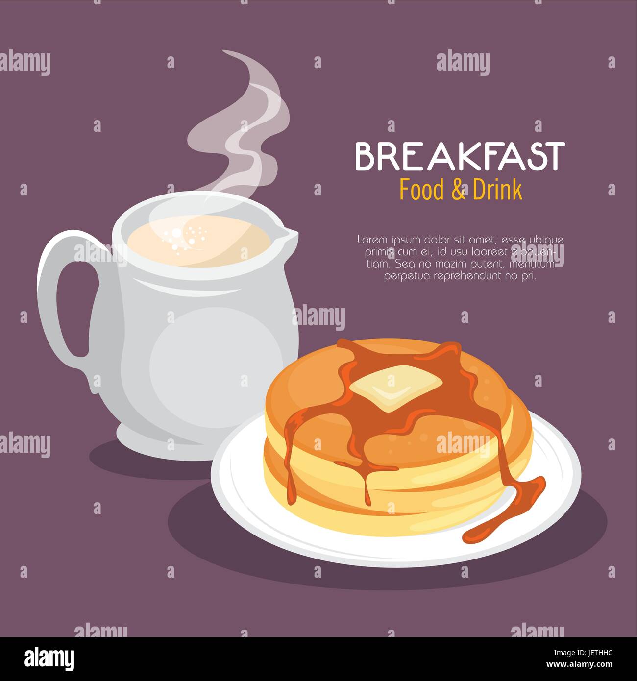 breakfast concept with food and drinks Stock Vector Image & Art - Alamy