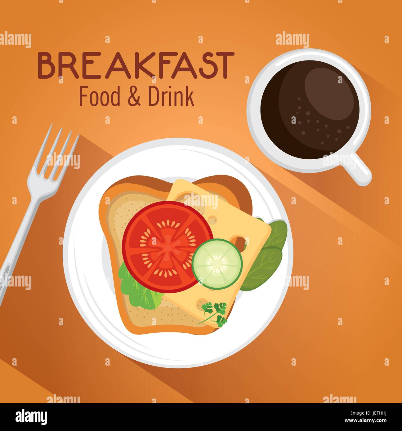 breakfast concept with food and drinks Stock Vector Image & Art - Alamy