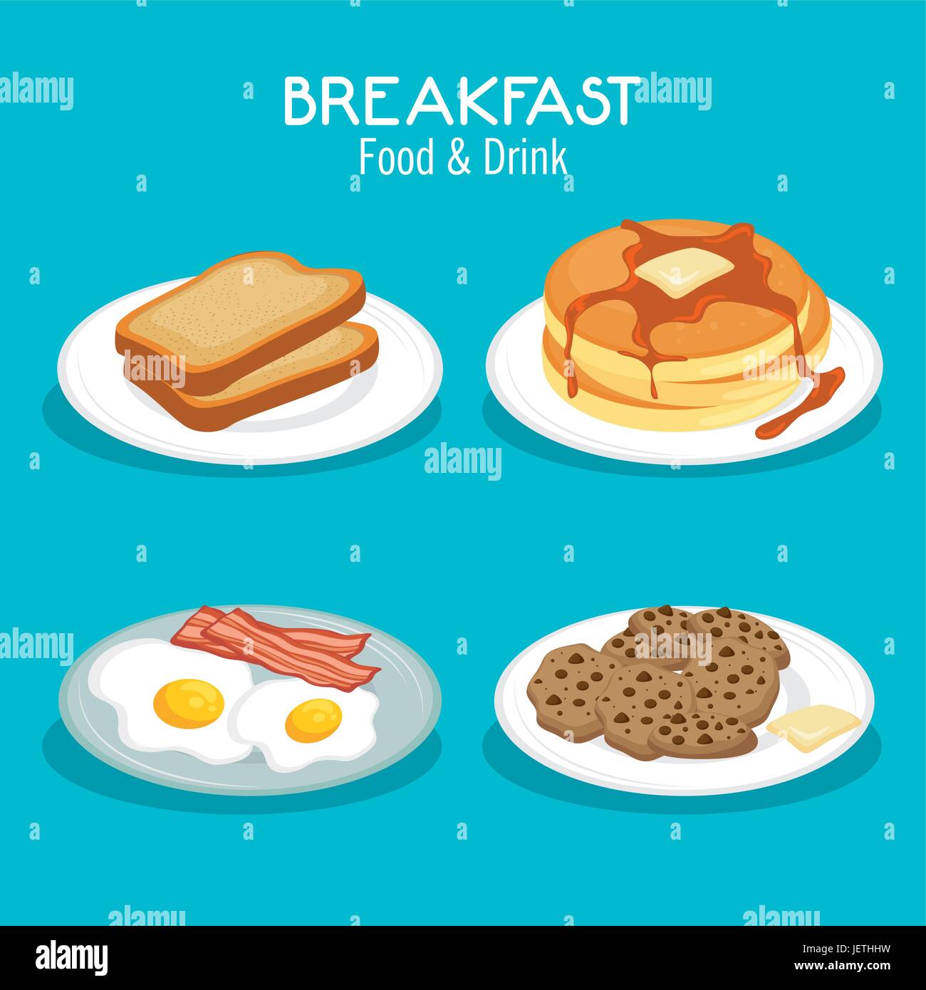breakfast concept with food and drinks Stock Vector Image & Art - Alamy