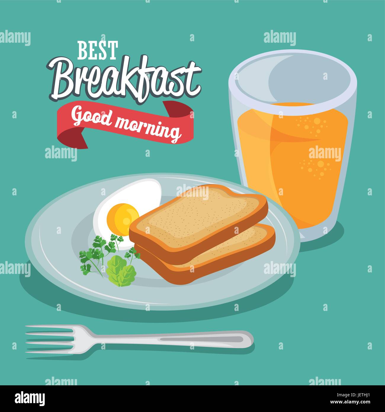 breakfast concept with food and drinks Stock Vector Image & Art - Alamy
