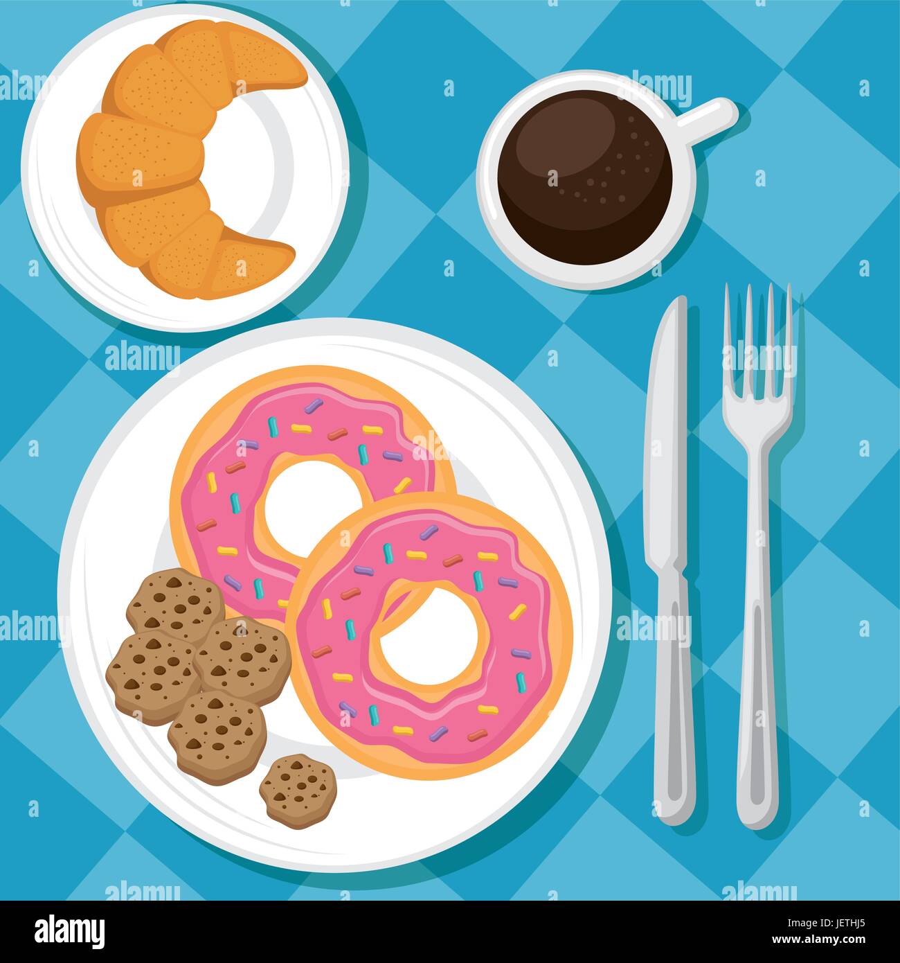 breakfast concept with food and drinks Stock Vector Image & Art - Alamy