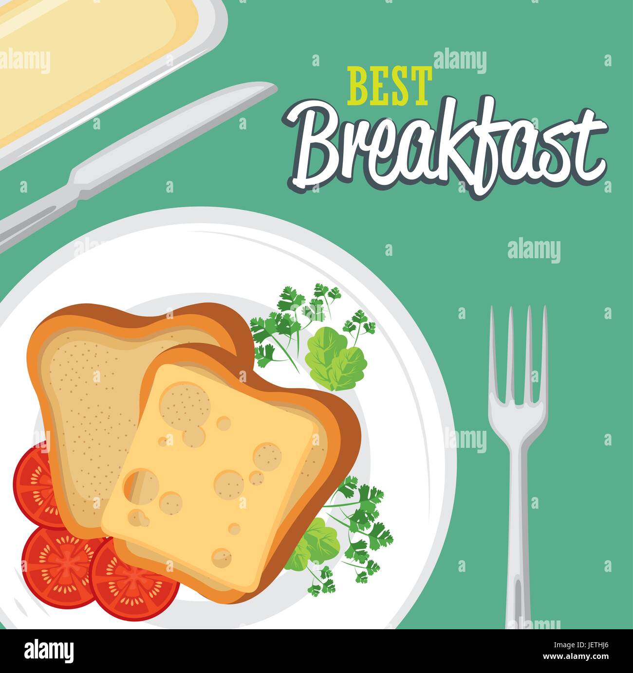 breakfast concept with food and drinks Stock Vector Image & Art - Alamy