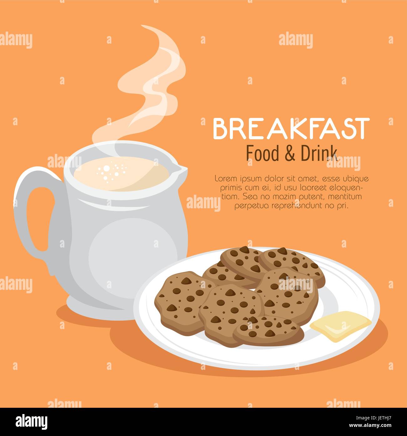 breakfast concept with food and drinks Stock Vector Image & Art - Alamy