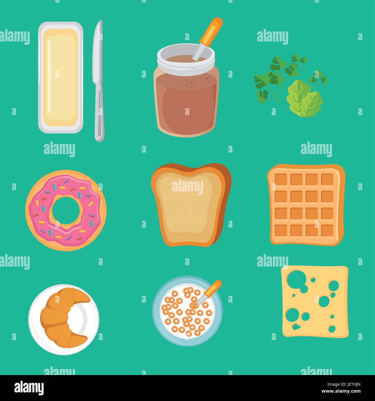 set of breakfast icons Stock Vector Image & Art - Alamy