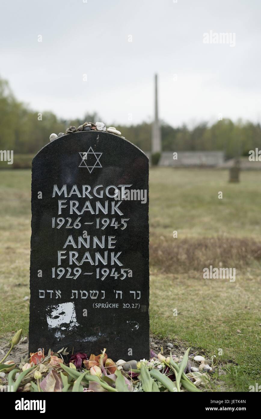 Margot And Anne Frank Memorial Stone On The Ground Of Former Bergen Belsen Concentration Camp 07 05 2017 Usage Worldwide Stock Photo Alamy